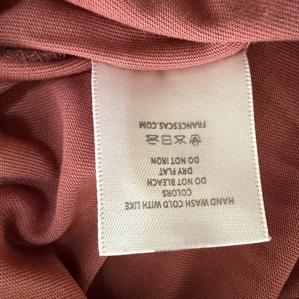 Alya Francesca's Mauve Pink Faux Wrap Top Bell Sleeve Size XS - Picture 4 of 9